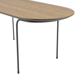 Table basse rect. angles arrondis mocha pieds métal JULIA