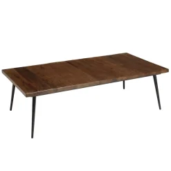 Table basse rectangulaire en bois pieds métal
