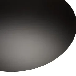 Table basse ronde avec plateau en Fer noir et pied strié Doré JAMES