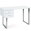 Table Bureau 2 tiroirs blanc HENRY