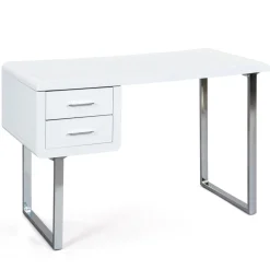 Table Bureau 2 tiroirs blanc HENRY