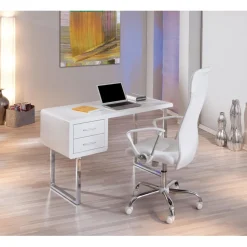 Table Bureau 2 tiroirs blanc HENRY