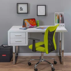 Table Bureau 2 tiroirs blanc HENRY