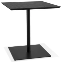 Table carrée design 'SUMO' en bois et métal noir