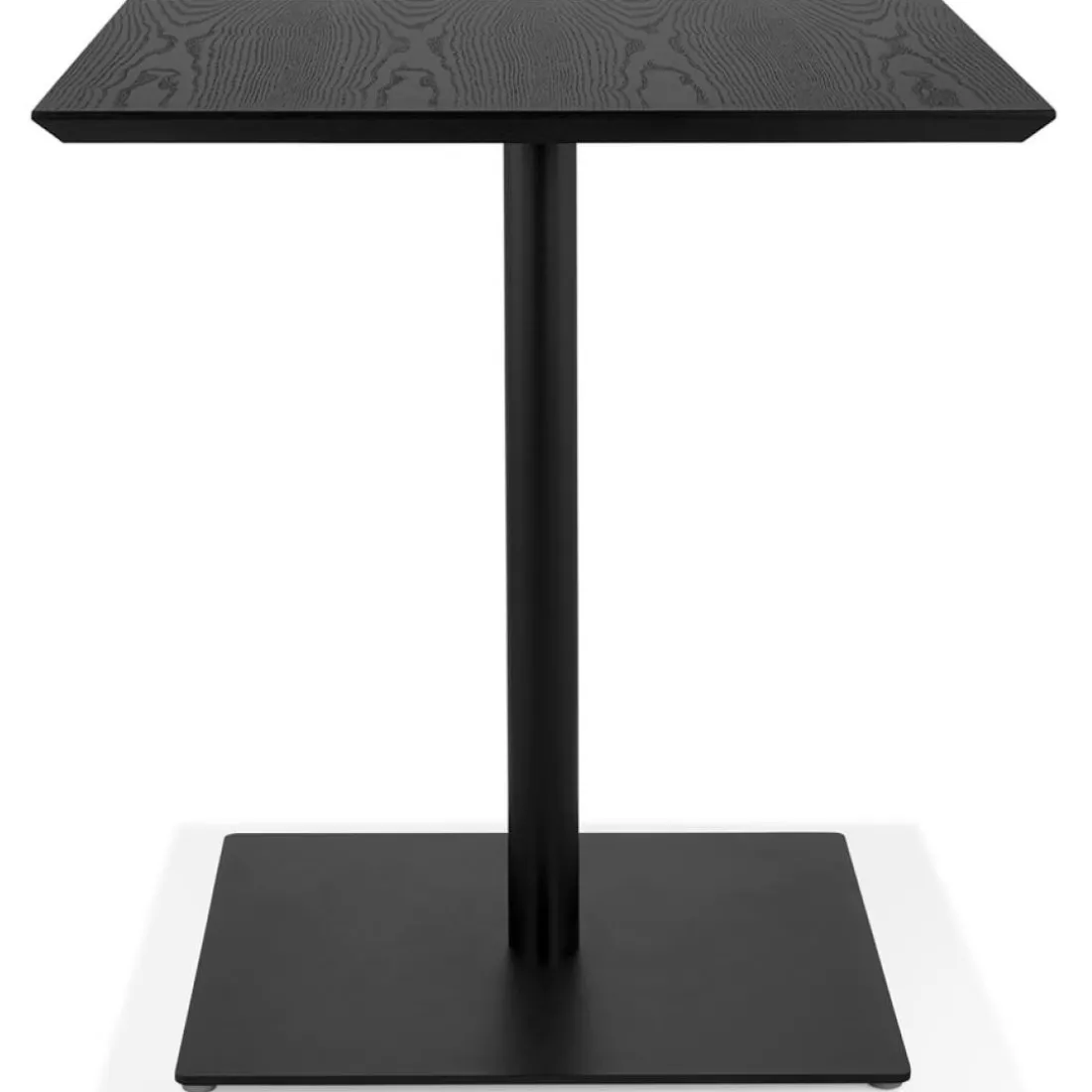 Table carrée design 'SUMO' en bois et métal noir