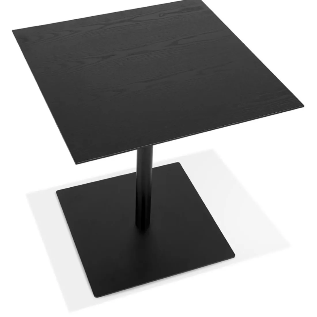 Table carrée design 'SUMO' en bois et métal noir