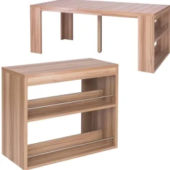 Table Console avec rangement Maxwell Chêne Clair