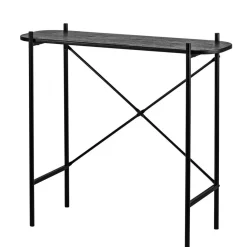 Table console design industriel en bois Noir