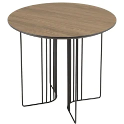 Table d'appoint biseautée mocha pieds graphiques métal JULIA