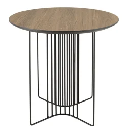 Table d'appoint biseautée mocha pieds graphiques métal JULIA