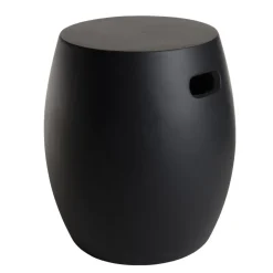 Table d'appoint de jardin ronde béton 43x43 cm noir