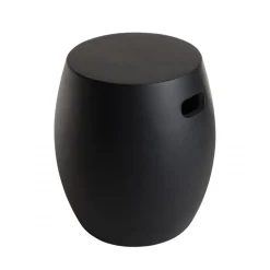 Table d'appoint de jardin ronde béton 43x43 cm noir