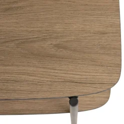 Table d'appoint double plateau couleur mocha pieds métal noir JULIA