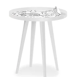 Table d'appoint magnétique ronde à rebord Bipolart Métal Blanc avec 3 Tops style Kid