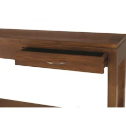 Table d'Appoint Moderne Rectangulaire 2 Tiroirs Bois Mindi - EDEN