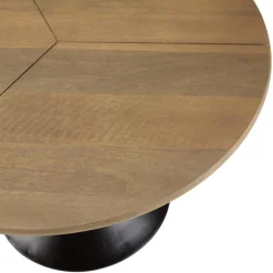 Table d’appoint plateau en Manguier et pied évasé Noir mat JAMES