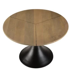 Table d’appoint plateau en Manguier et pied évasé Noir mat JAMES