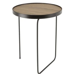 Table d'appoint ronde mocha pieds asymétriques métal JULIA