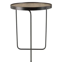 Table d'appoint ronde mocha pieds asymétriques métal JULIA