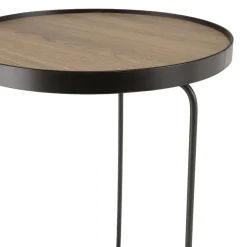 Table d'appoint ronde mocha pieds asymétriques métal JULIA