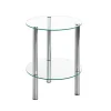 Table d'appoint ronde plateau en verre transparent