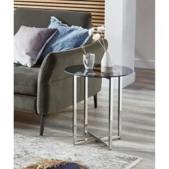 table d'appoint Structure en inox brillant