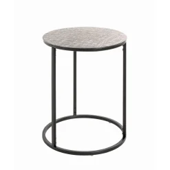 Table d'appointe en tube d'acier laqué noir plateau en structure