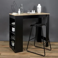 Table De Bar Mange Debout Avec Étagères Cheers