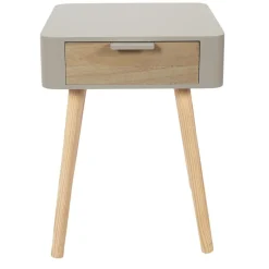 Table de Chevet 1 Tiroir En Bois Taupe