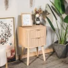 Table de Chevet 2 Tiroirs Naturel en Bois