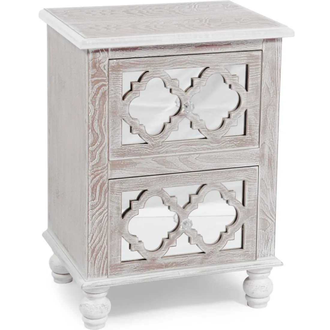 Table De Chevet 2 Tiroirs Memory Bois Patiné MAMA