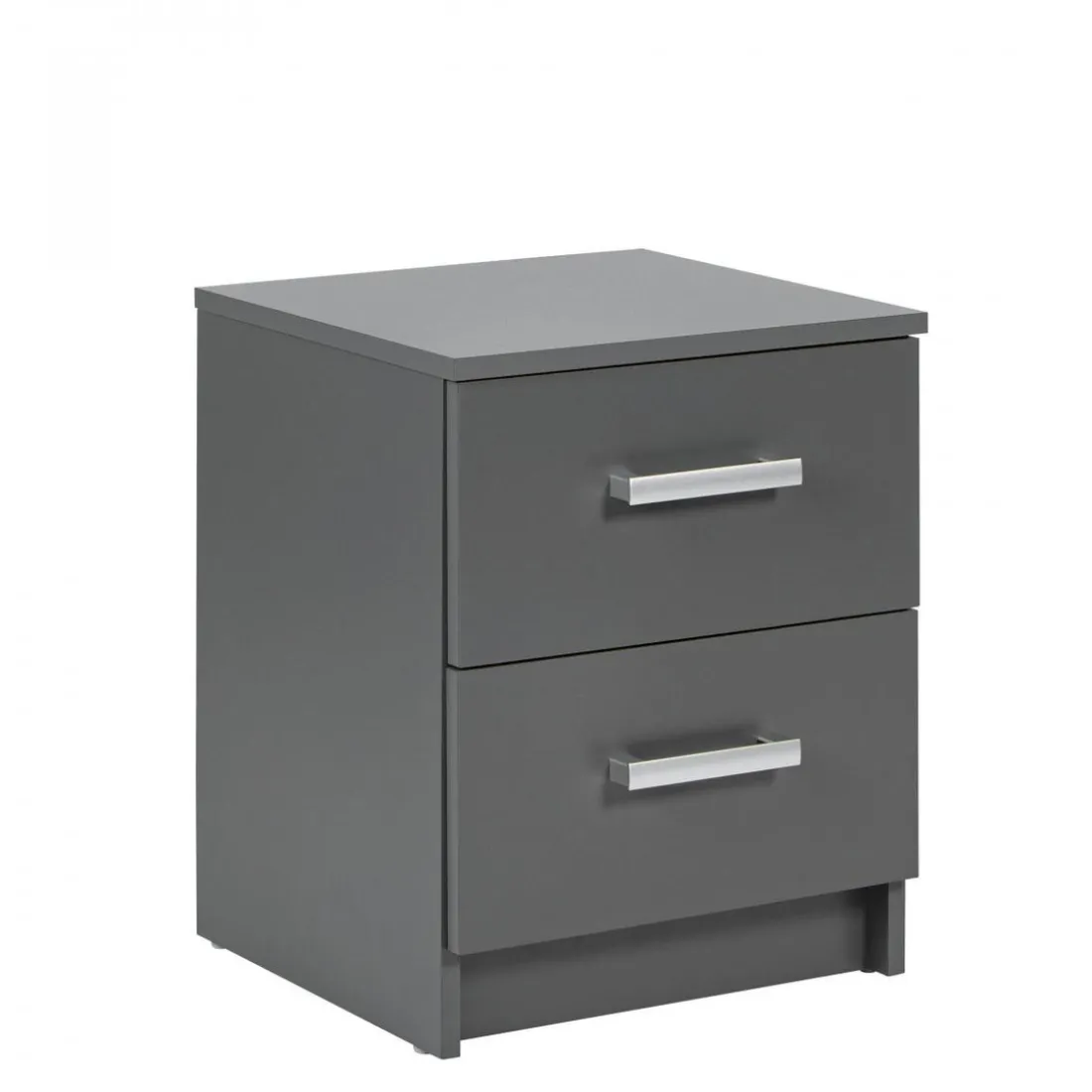 Table de Chevet 2 Tiroirs Gris Graphite ELENZIO