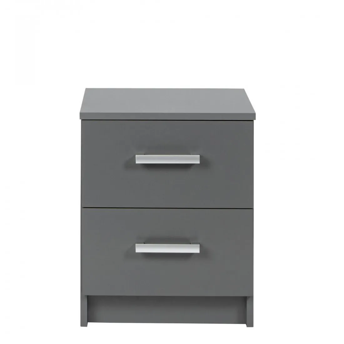 Table de Chevet 2 Tiroirs Gris Graphite ELENZIO