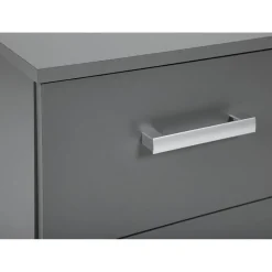 Table de Chevet 2 Tiroirs Gris Graphite ELENZIO