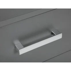 Table de Chevet 2 Tiroirs Gris Graphite ELENZIO