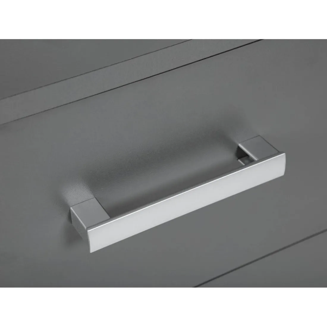 Table de Chevet 2 Tiroirs Gris Graphite ELENZIO