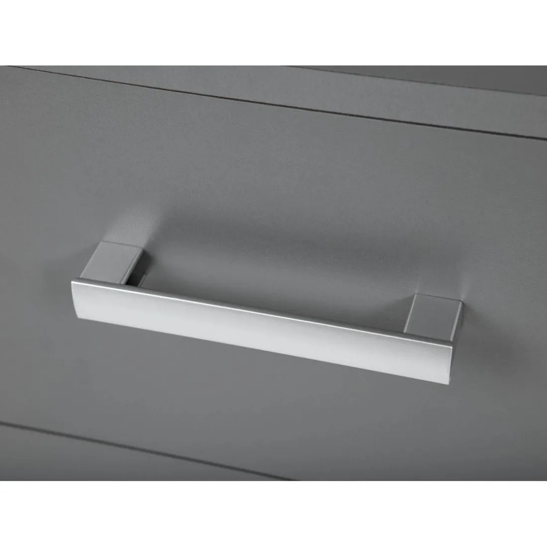 Table de Chevet 2 Tiroirs Gris Graphite ELENZIO