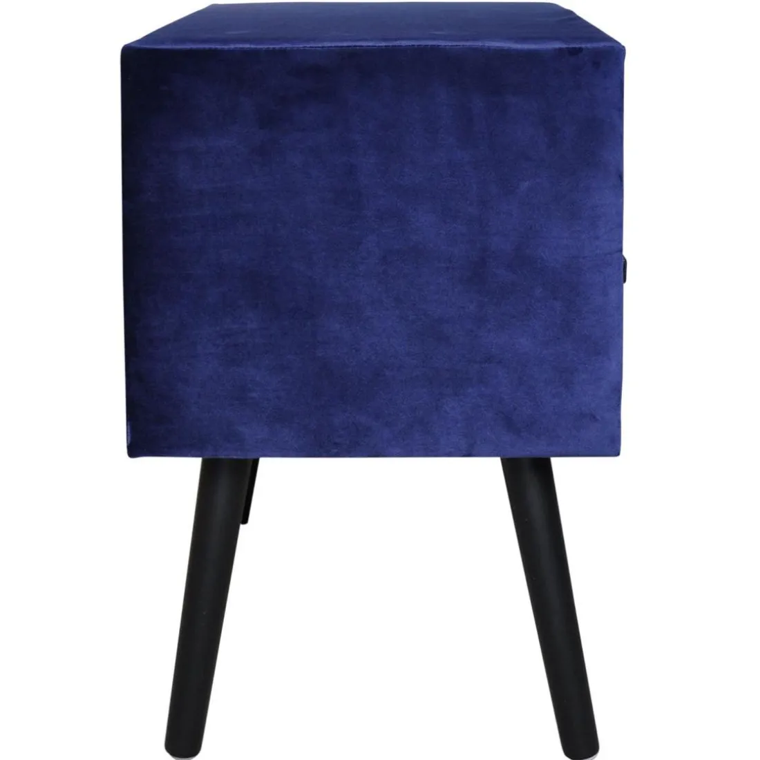Table de chevet 2 tiroirs Bardo Velours Bleu