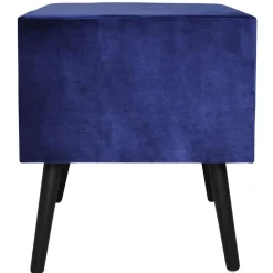 Table de chevet 2 tiroirs Bardo Velours Bleu