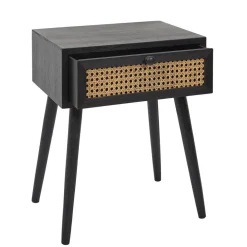 Table de Chevet CANNAGE 1 Tiroir Noir