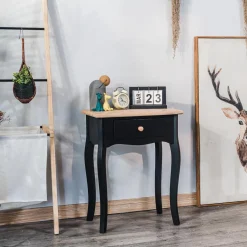 Table de chevet en bois Noir