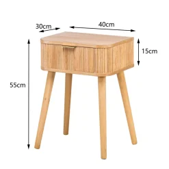 Table de Chevet Nuit Appoint Naturel en Bois - Nordlys