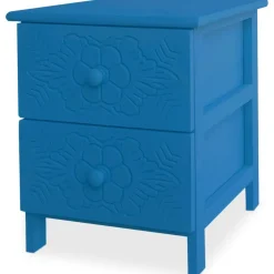 Table de chevet sculptée style marocain Chevignon Bois Bleu