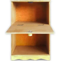 Table de chevet style oriental bois sculpté 1 porte Monbolyto Bois Jaune