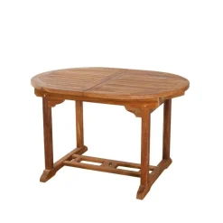 Table de jardin 4/6 personnes - ovale extensible 120/180 x 90 cm en bois Teck huilé
