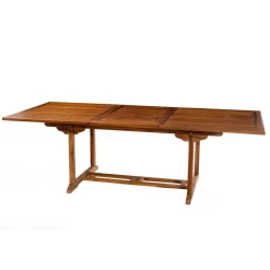 Table de jardin 8/10 personnes - rectangulaire extensible 180/240 x 100 cm en bois Teck huilé