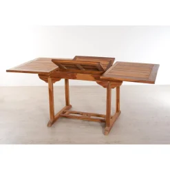 Table de jardin 4/6 personnes - rectangulaire extensible 120/180 x 90 cm en bois Teck huilé