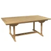 Table de jardin 8/10 personnes, rectangulaire extensible 180/240*100 cm en bois Teck