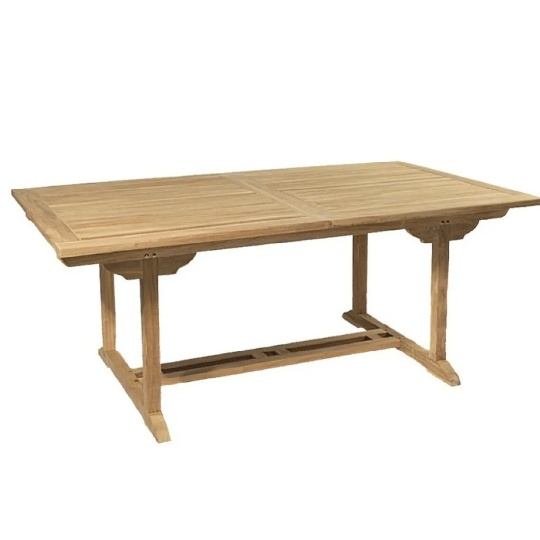 Table de jardin 8/10 personnes, rectangulaire extensible 180/240*100 cm en bois Teck