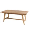 Table de jardin 8/10 personnes - rectangulaire scandi extensible 180/240x100 cm en bois Teck